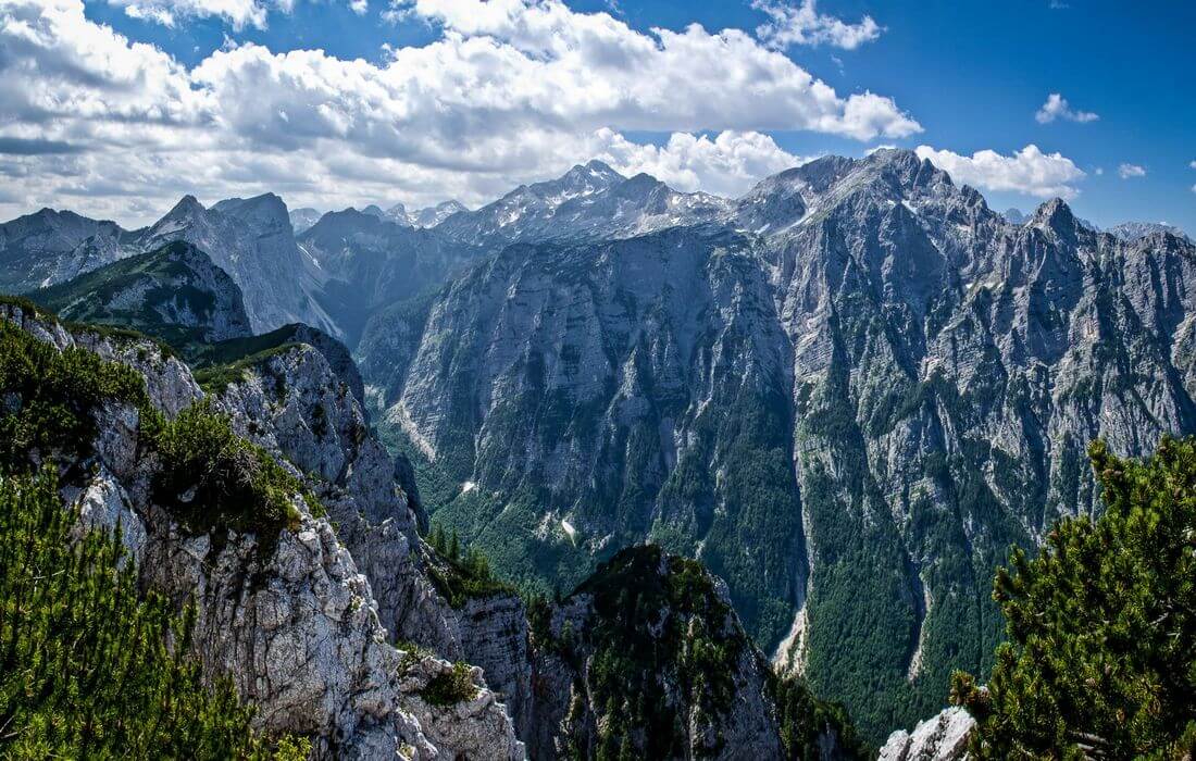 View from Mrežce – Pokljuka plateau - towards Triglav
